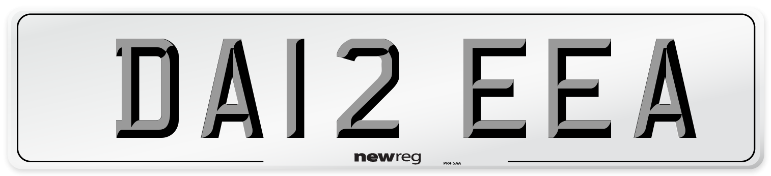 DA12 EEA Number Plate from New Reg